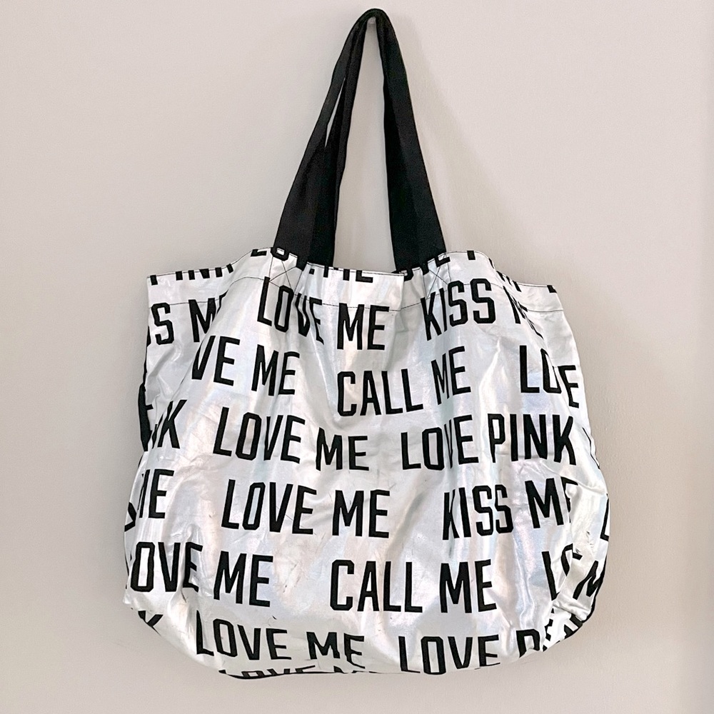 Victoria’s Secret’s Pink silver and black tote bag